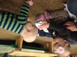 Doing pushups for his girlfriend Ava.