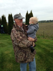 Theo and his Boppa on the farm.
