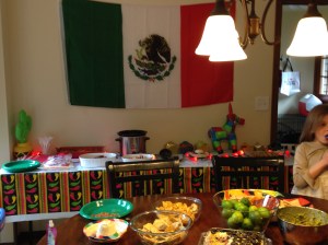 All set up for Theo's first birthday fiesta!