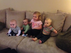 With buddies Cody, Declan and Ella.