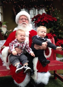 Theo and cousin Ryder weren't a fan of Santa.