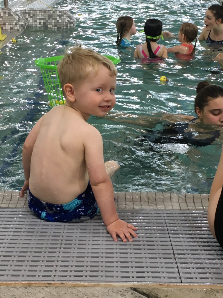 My big boy at swimming lessons.